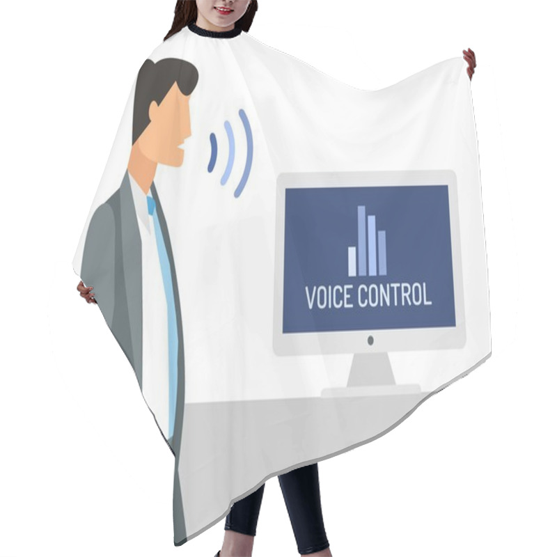 Personality  Smart Computer Voice Control Hair Cutting Cape