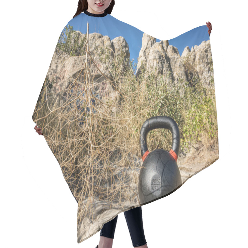 Personality  Heavy Iron Kettlebell With Tumbelweed Hair Cutting Cape