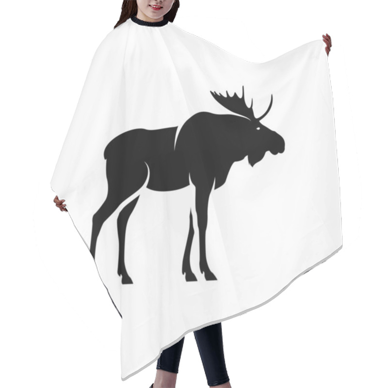 Personality  Vector Moose Silhouette. Elk Logo Hair Cutting Cape