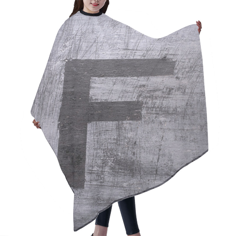 Personality  Black Grunge Alphabet. Letter F Hair Cutting Cape