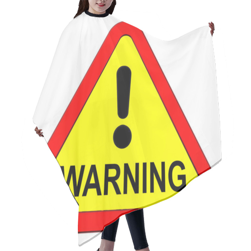 Personality  Warning Sign Isolated On White Hair Cutting Cape