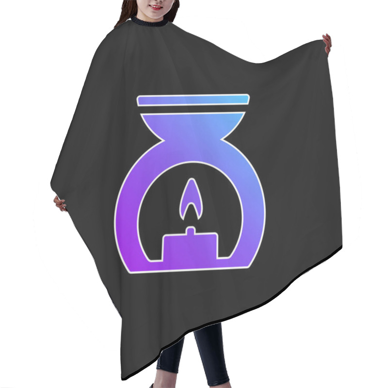 Personality  Aromatherapy Spa Treatment Blue Gradient Vector Icon Hair Cutting Cape