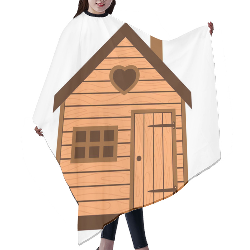 Personality  Wooden Barn, Rustic House With Window And Closed Door. Country House, Barn. A Children's House. Vector Illustration In A Flat Style Isolated On A White Background Hair Cutting Cape