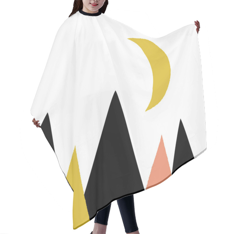 Personality  Vector Hand Drawn Modern Stylish Poster With Pattern In Scandinavian Style Hair Cutting Cape