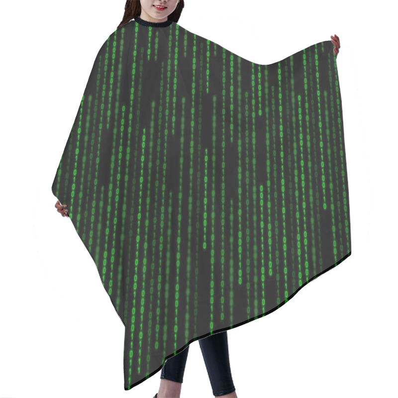 Personality  Green Binary On Black Background Hair Cutting Cape