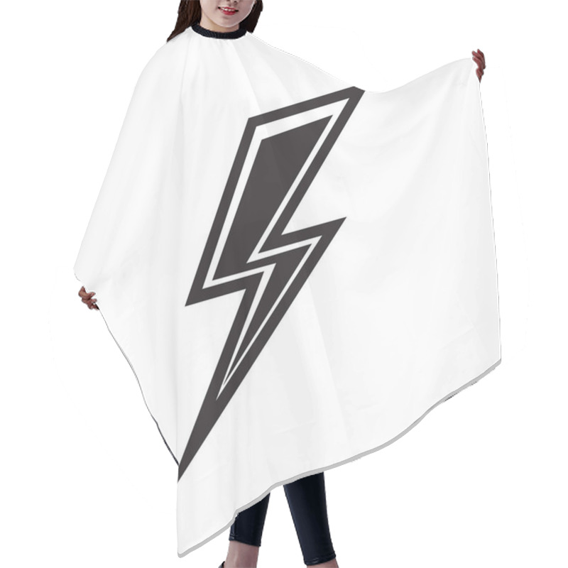 Personality  Thunder Icon Silhouette. Thunder Vector. Power Energy Symbol. Hair Cutting Cape