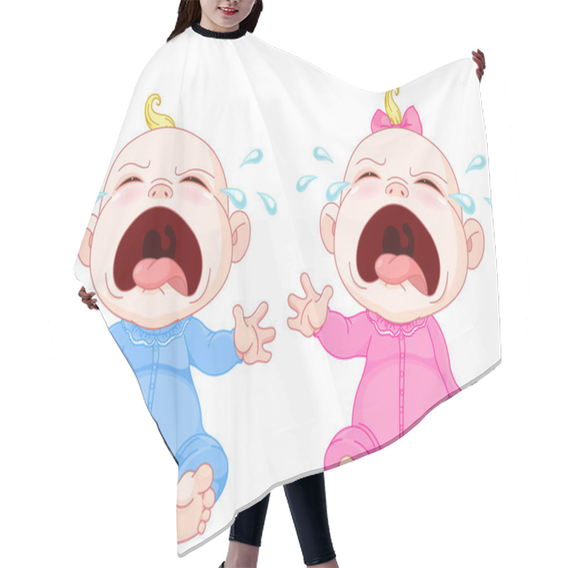 Personality  Crying Baby Twins Hair Cutting Cape