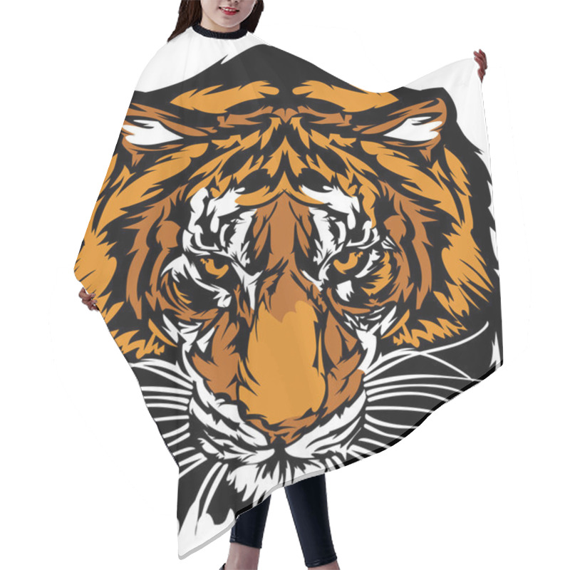 Personality  Tiger Head Graphic Mascot Hair Cutting Cape