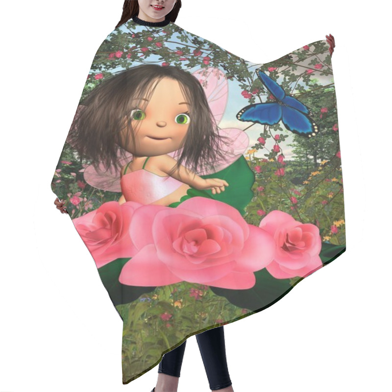 Personality  Baby Rose Fairy With Garden Background Hair Cutting Cape