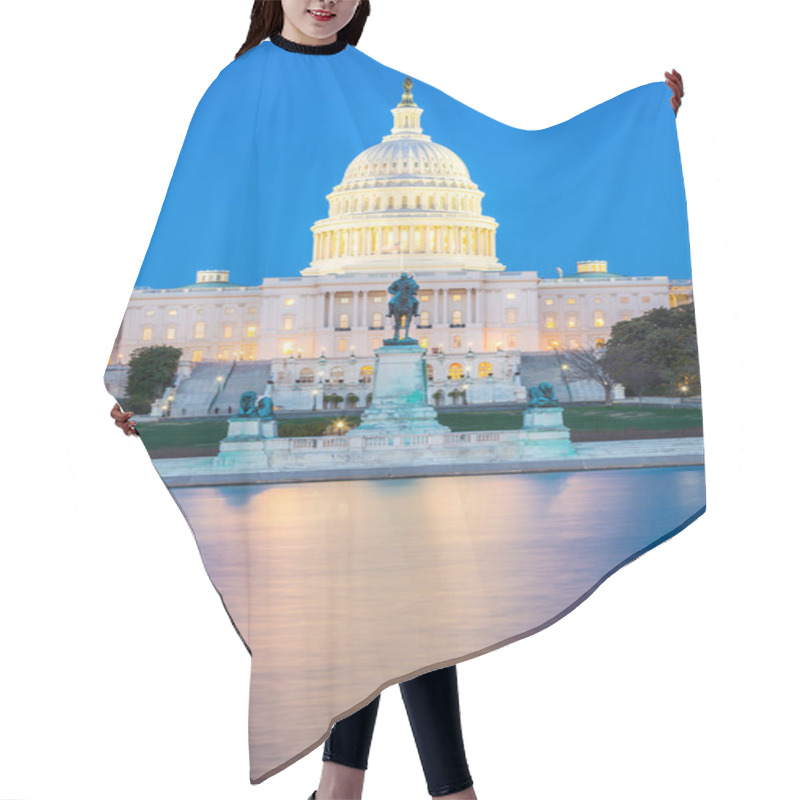 Personality  US Capitol Building At Dusk Hair Cutting Cape