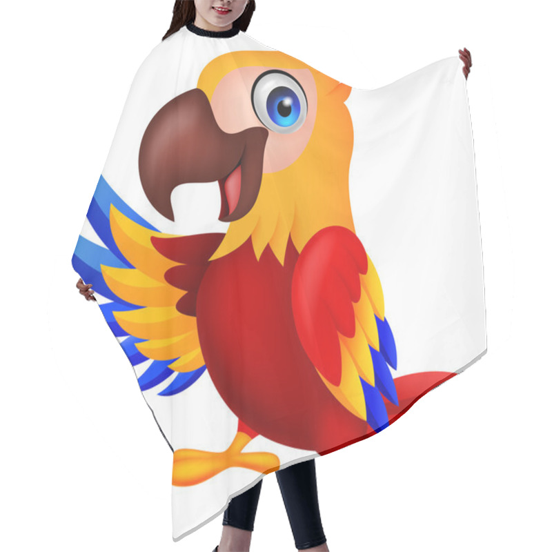 Personality  Cute Macaw Bird Cartoon Waving Hair Cutting Cape