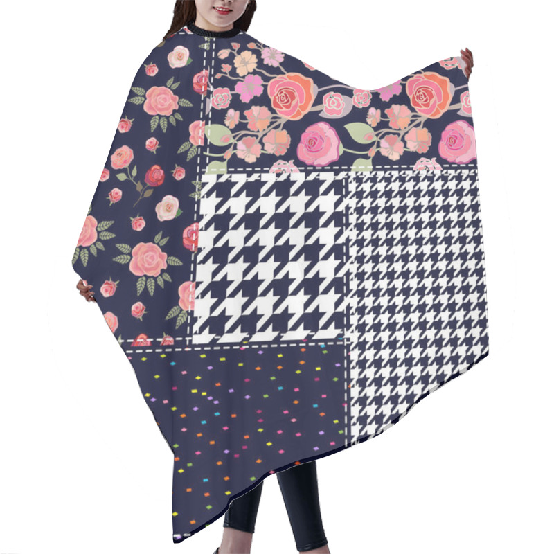 Personality  Retro Patchwork Design. Hair Cutting Cape