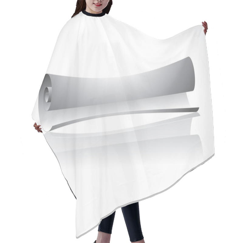 Personality  Paper Scroll On White Background Hair Cutting Cape