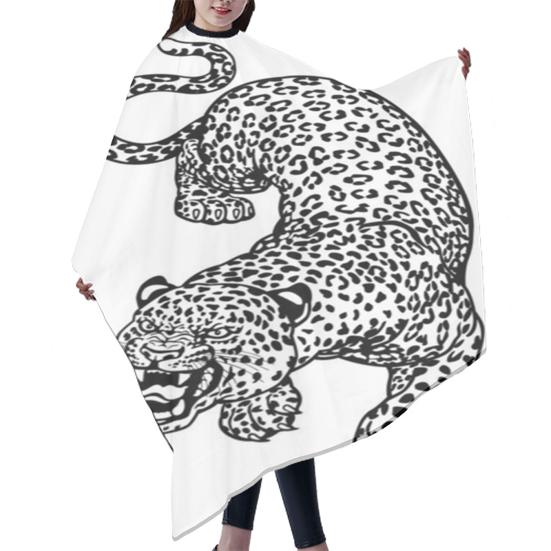 Personality  Leopard Tattoo Black White Hair Cutting Cape