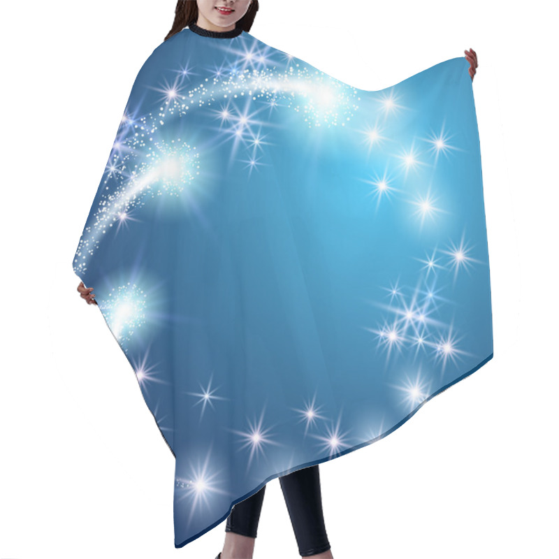 Personality  Glowing Blue Background With Stars Hair Cutting Cape