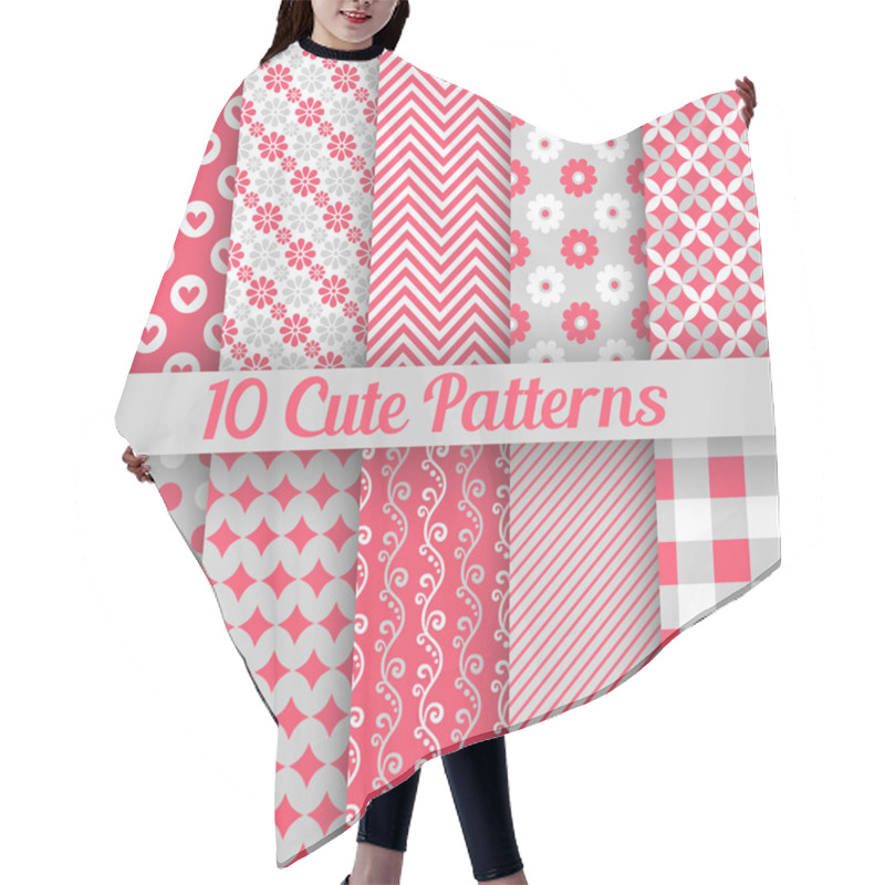 Personality  Cute Different Seamless Patterns. Vector Illustration Hair Cutting Cape