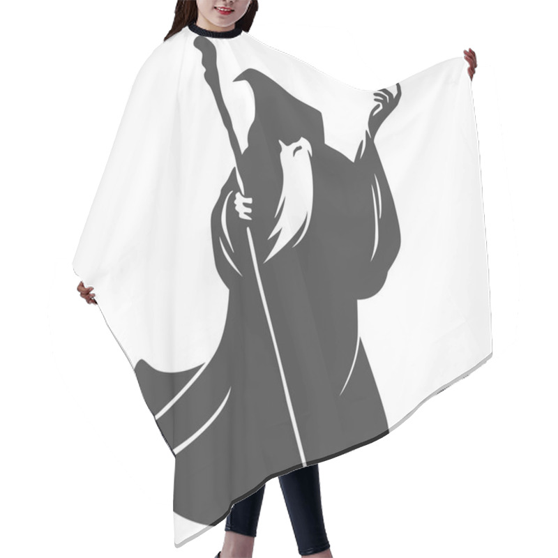 Personality  Wizard Cartoon Vector Hair Cutting Cape