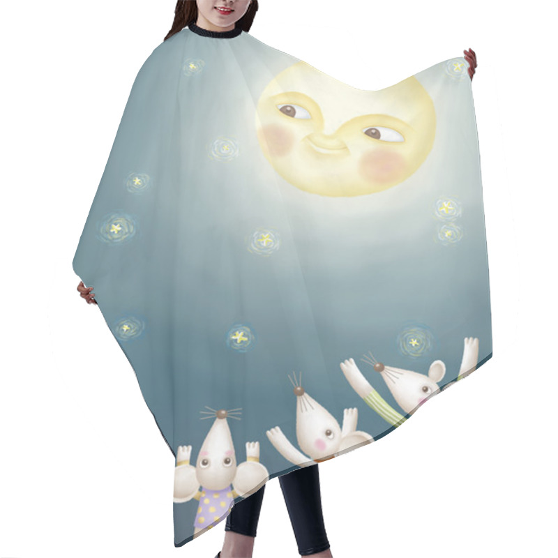 Personality  Mouse Admire The Moon Hair Cutting Cape