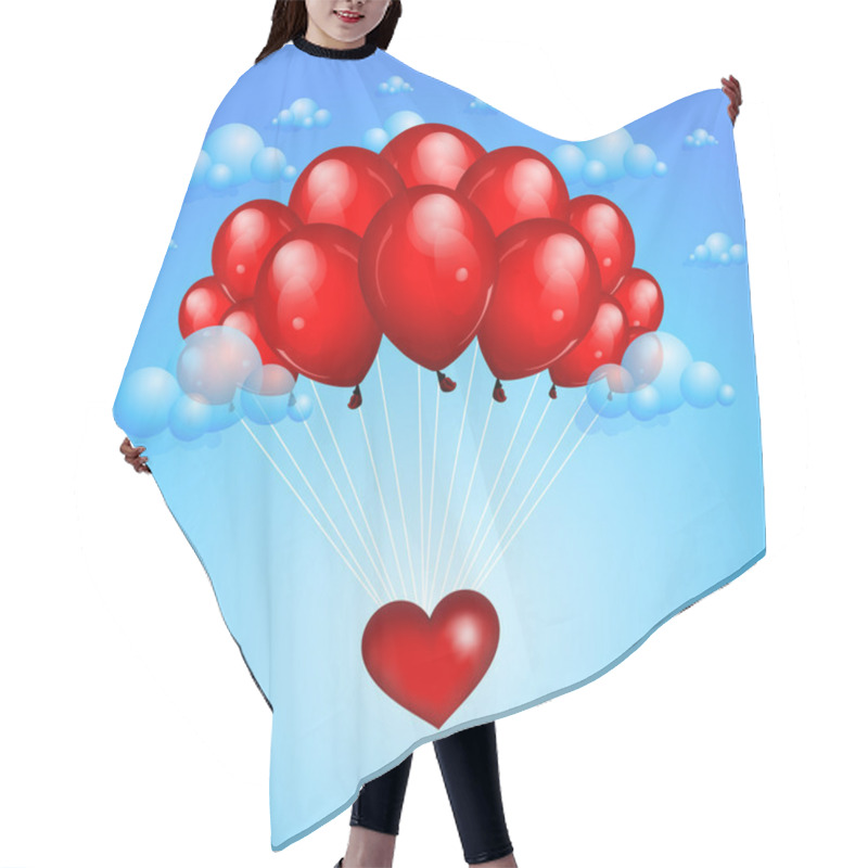 Personality  Valentine's Background With Balloons Hair Cutting Cape