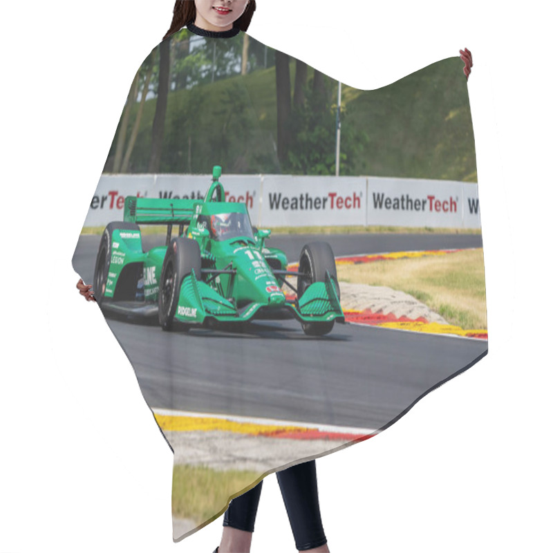 Personality  MARCUS ARMSTRONG (R) (11) Of Christchurch, New Zealand Travels Through The Turns During A Practice For The Sonsio Grand Prix At Road America In Elkhart Lake WI. Hair Cutting Cape