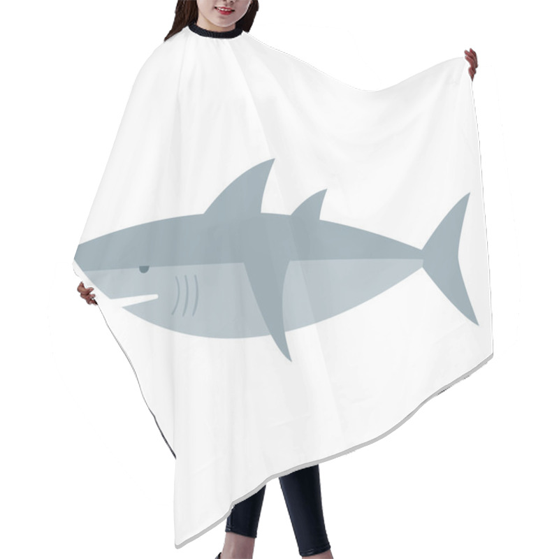 Personality  Cartoon Shark Vector Illustration. Hair Cutting Cape