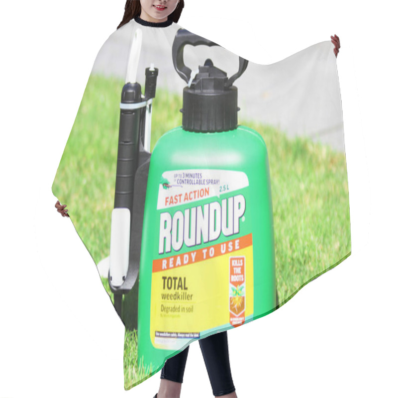 Personality  RoundUp In Garden. RoundUp Is A Brand Of Herbicide Containing Glyphosate By Monsanto Company Hair Cutting Cape