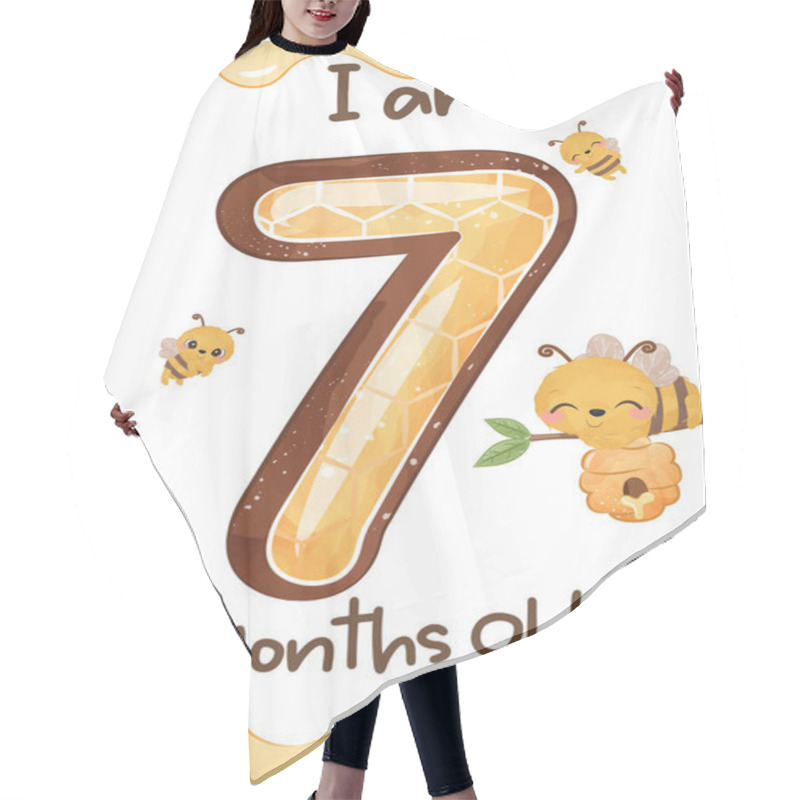 Personality  Baby Milestone Cards Set With Cute Bee Hair Cutting Cape