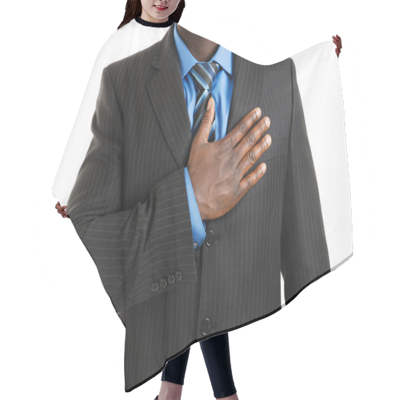 Personality  Business Man Pledging Hair Cutting Cape