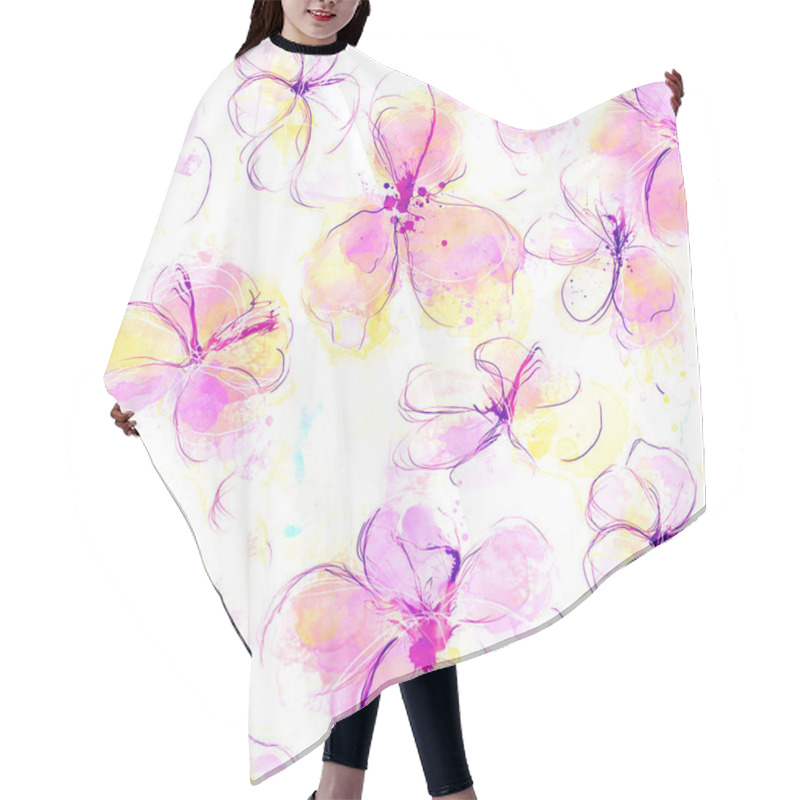 Personality  Abstract Floral Background Hair Cutting Cape