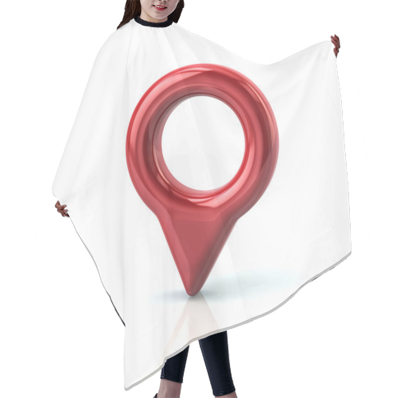 Personality  Red Map Pointer Pin Icon Hair Cutting Cape