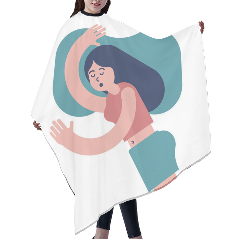 Personality  International Sleep Day With A Sleeping Female Character Illustration Hair Cutting Cape