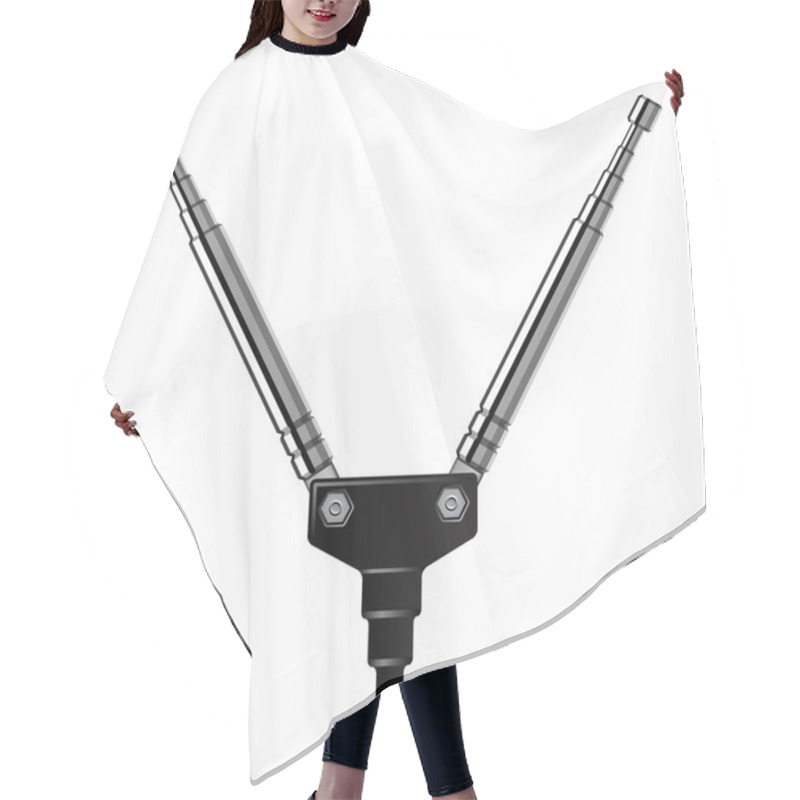 Personality  Chrome Telescopic Tv Antenna Hair Cutting Cape