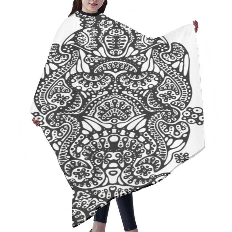 Personality  Black And White Symmetric Pattern Hair Cutting Cape