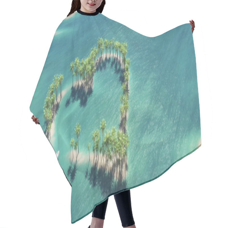 Personality  Heart-shaped Tropical Island Hair Cutting Cape