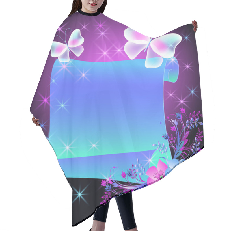 Personality  Magic Parchment With Flowers Hair Cutting Cape