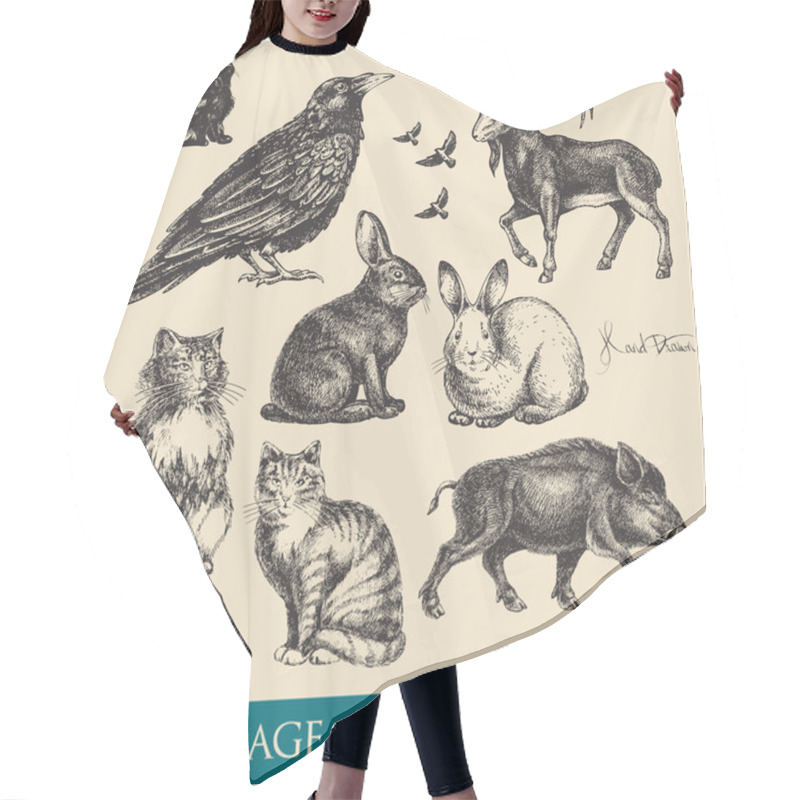 Personality  Animals Set Hair Cutting Cape