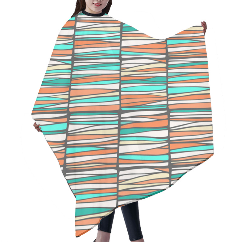 Personality  Seamless Pattern With Abstract Geometric Doodle Ornament Hair Cutting Cape