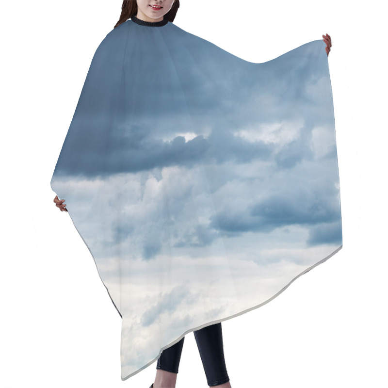 Personality  Dark Blue Rainy Clouds In Overcast Sky Hair Cutting Cape