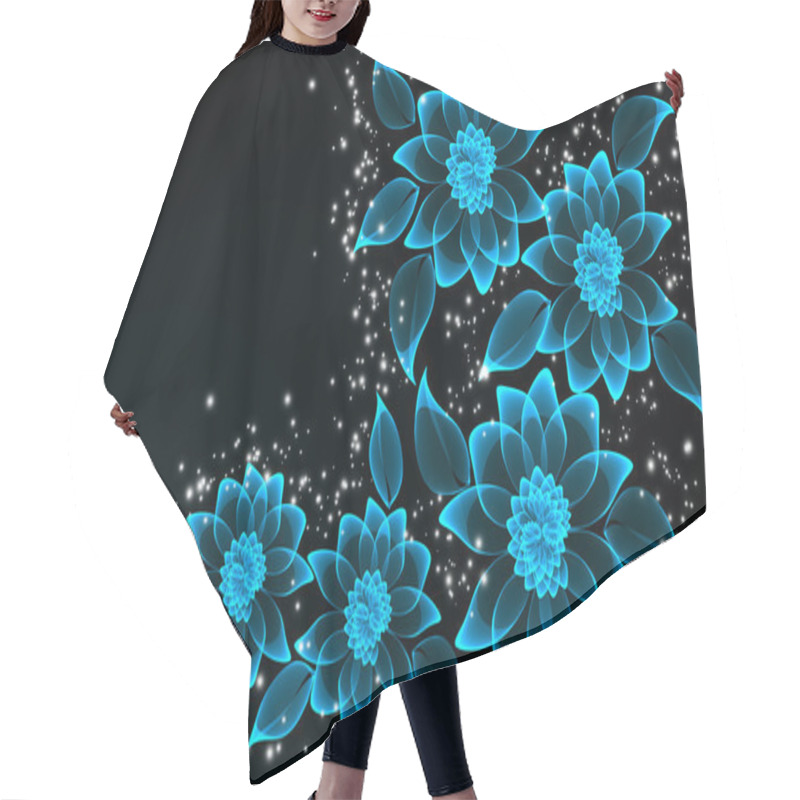 Personality  Magic Transparent Flowers Hair Cutting Cape