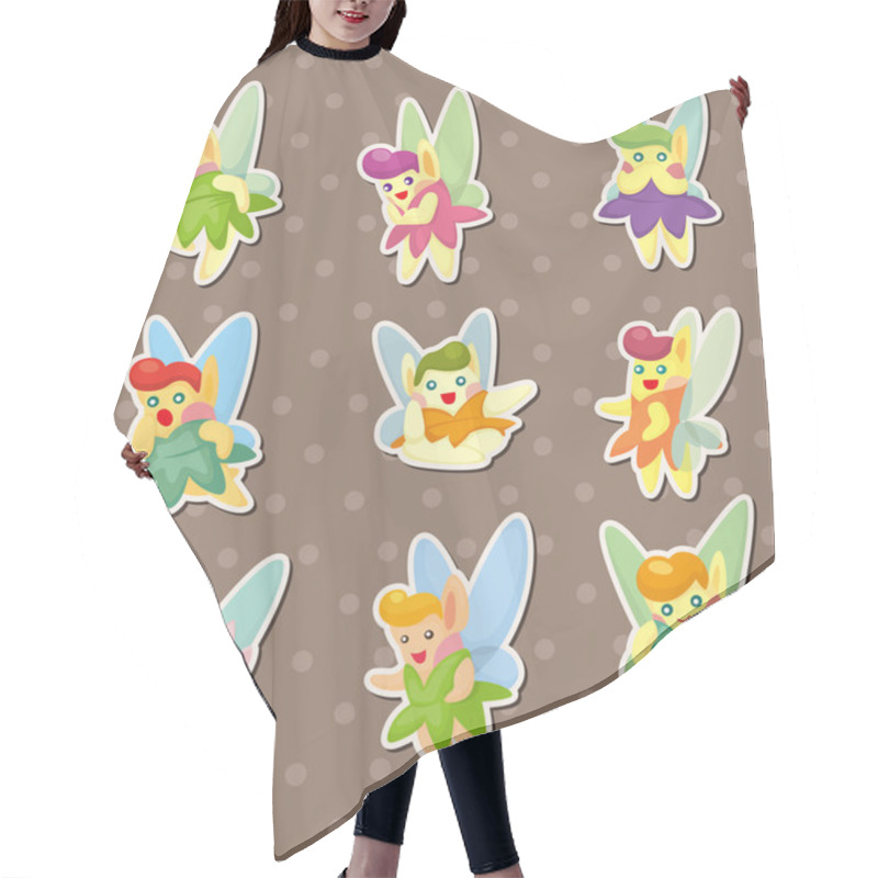 Personality  Cartoon Little Baby Fairy Stickers Hair Cutting Cape