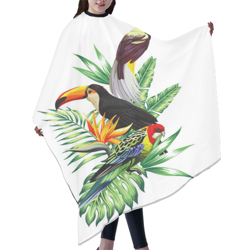 Personality  Tropical Birds Composition Hair Cutting Cape