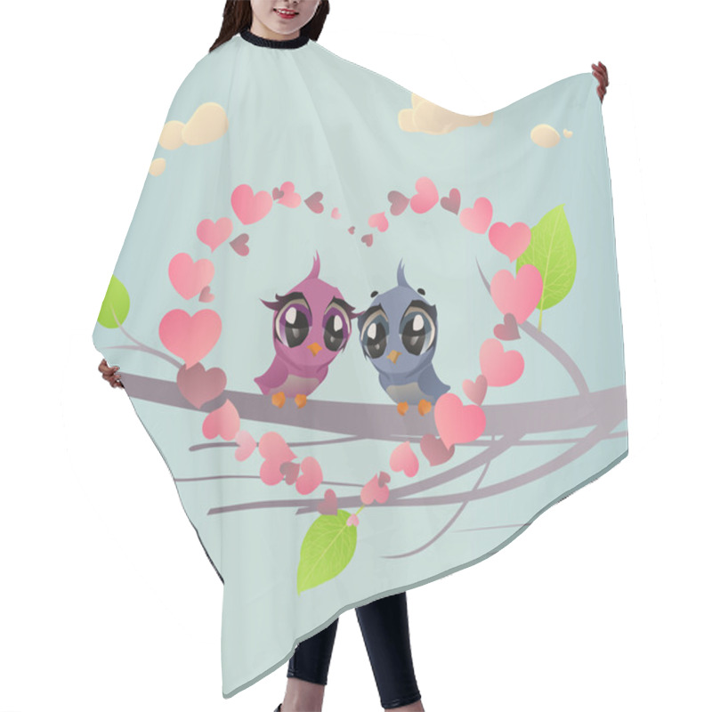 Personality  Two Enamoured Birdies Hair Cutting Cape