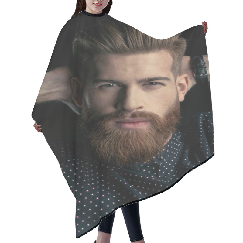 Personality  Handsome Bearded Man Hair Cutting Cape