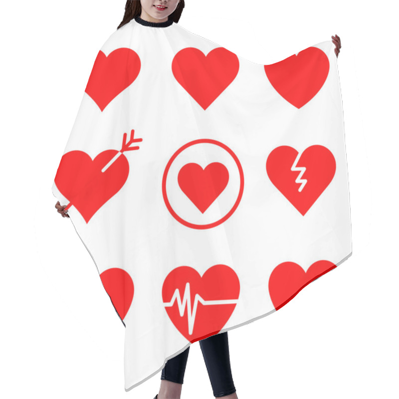 Personality  Vector Hearts Set Hair Cutting Cape