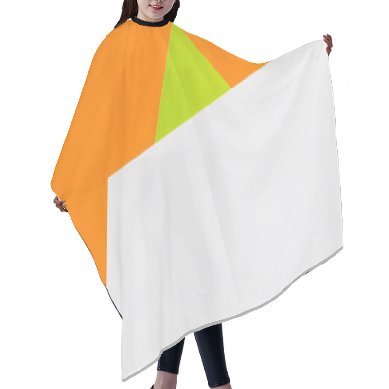 Personality  White, Orange, Yellow And Black Geometric Background With Copy Space, Banner Hair Cutting Cape