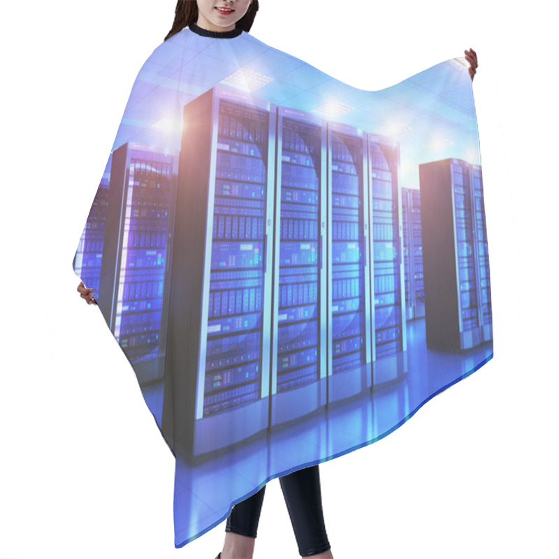 Personality  Server Room Interior In Datacenter Hair Cutting Cape