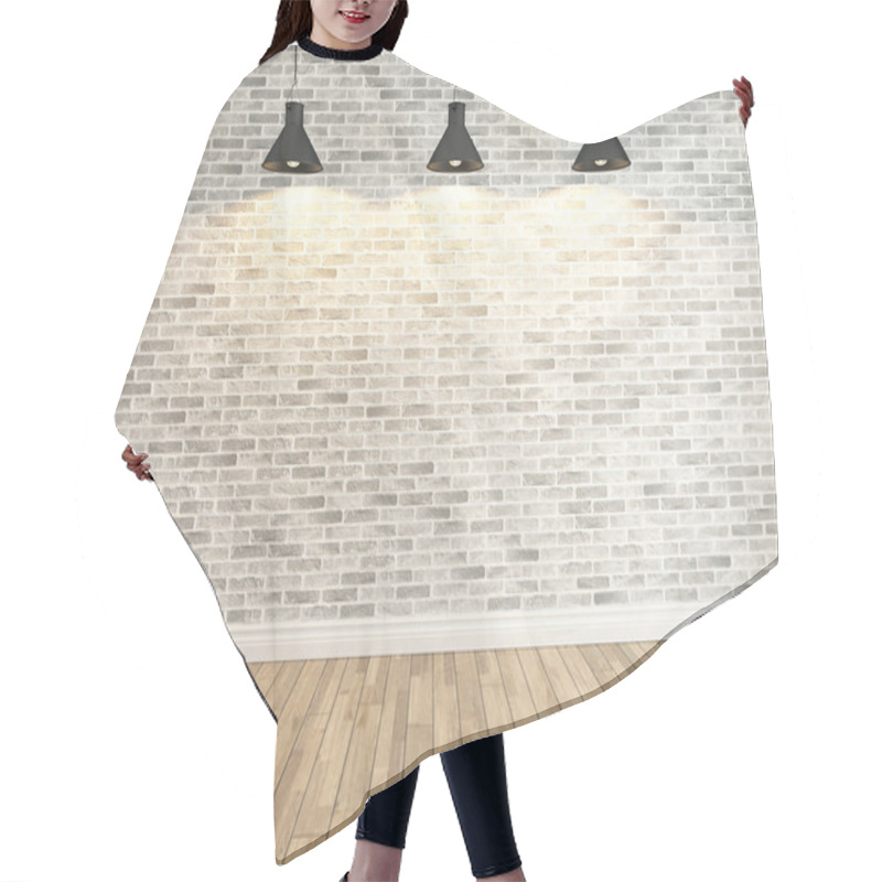 Personality  White Brick Wall Decoration Under The Three Spot Light Rendering Hair Cutting Cape