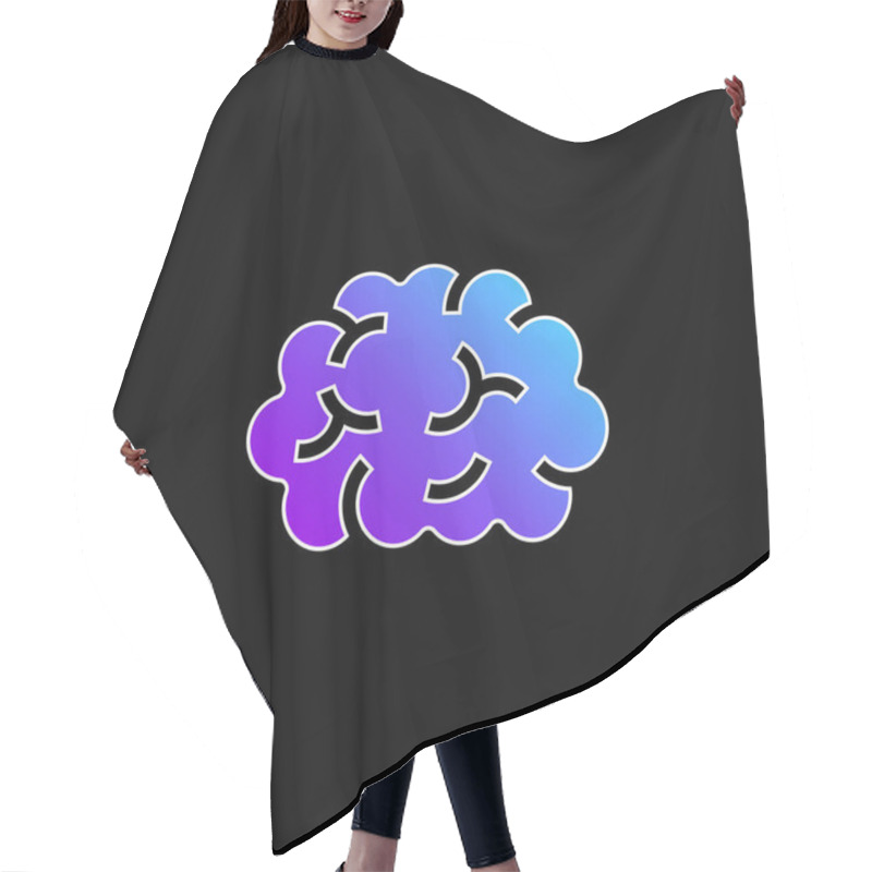 Personality  Brain Blue Gradient Vector Icon Hair Cutting Cape