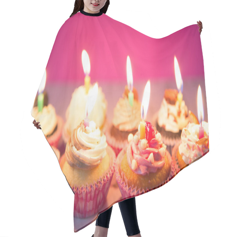 Personality  Birthday Cupcakes With Candles Hair Cutting Cape