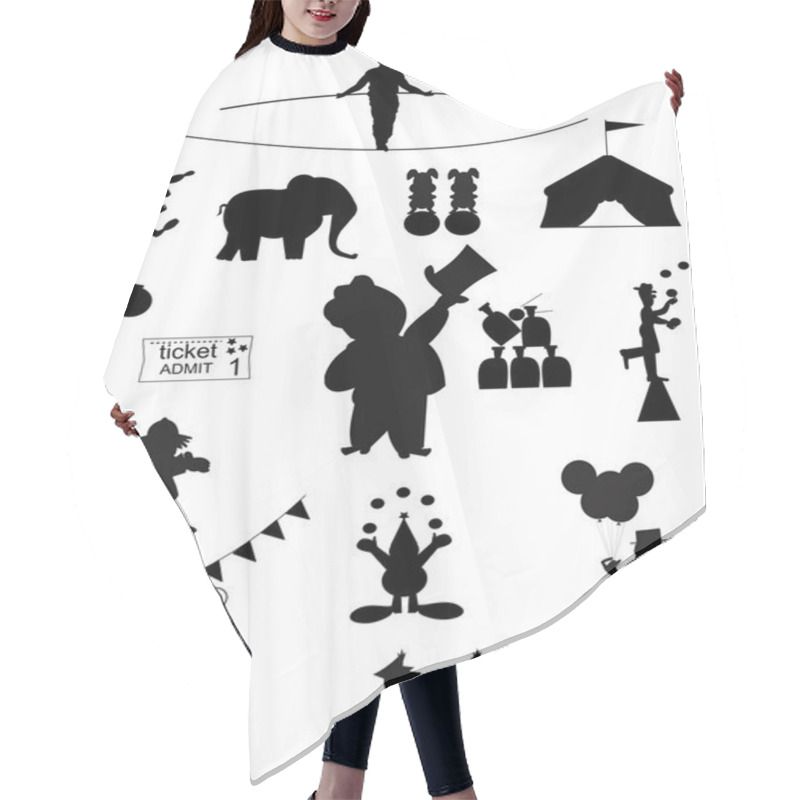 Personality  Circus Silhouettes Hair Cutting Cape